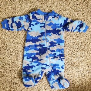 Granimals Blue Camo Warm Long Sleeve Pants One Piece Zip Front Baby Premiee